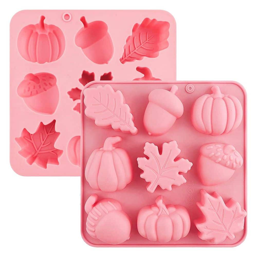 LAIFUCAM Thanksgiving Fall Silicone Molds 2 Pack 9-Cavity Pumpkin