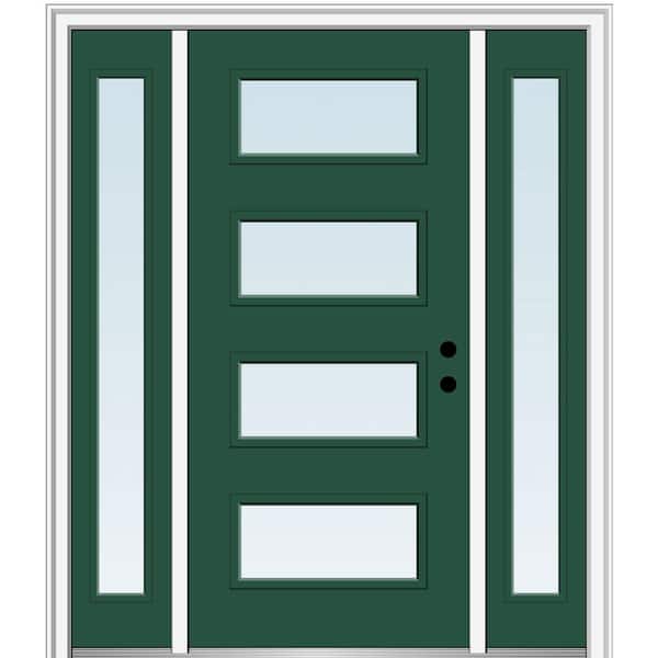 MMI Door 68.5 in. x 81.75 in. Celeste Left-Hand Inswing 4-Lite Clear Low-E Painted Fiberglass Prehung Front Door with Sidelites
