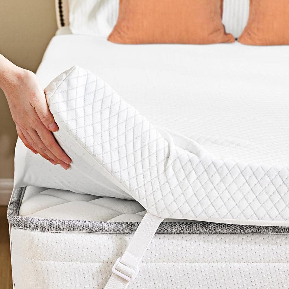 White 4 in. King Gel Memory Foam Mattress Topper with Removable Soft Cover, CertiPUR US Certified price history on PriceWatchPro