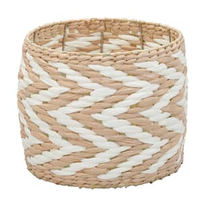 Cattail and Paper Zee Basket in Natural and White