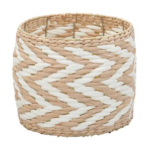 HOUSEHOLD ESSENTIALS Small Wicker White Basket with Lid ML-7113 - The Home  Depot