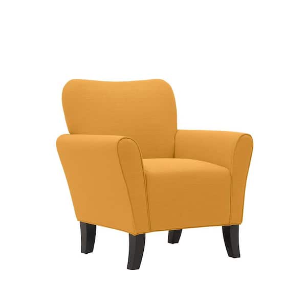 Handy Living Dantana Mustard Yellow Linen-Like Fabric Transitional Arm Chair