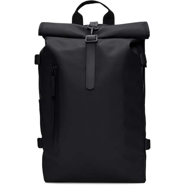 Rolltop Rucksack Large Waterproof Cycle-Ready with Laptop Pocket and Chest Strap in Black