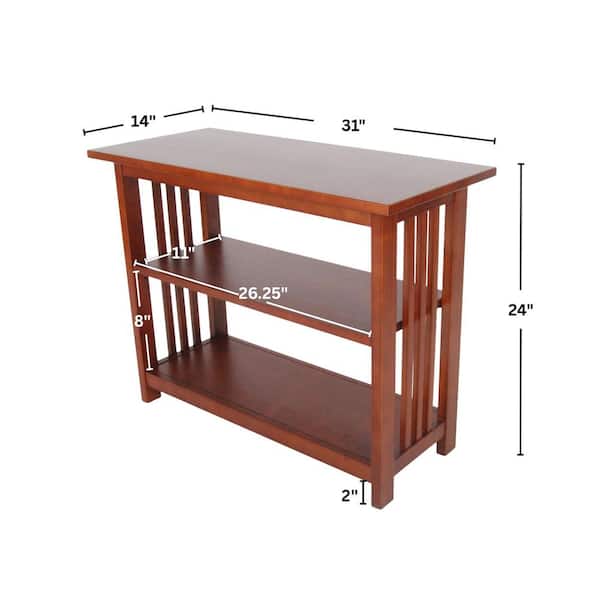 Alaterre Furniture Mission 24 in. Cherry Wood 2-shelf Etagere