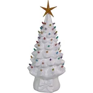 3 ft. Pre-Lit Artificial Christmas Tree with Light-Up Star and Vintage Bulb Covers in Green