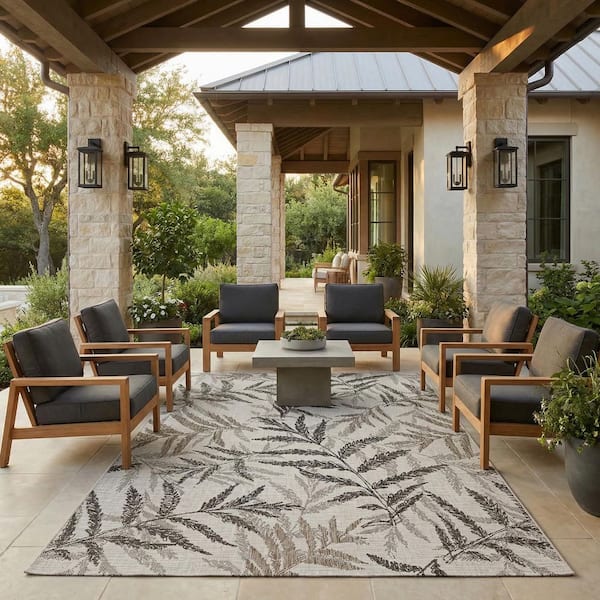 Charm Kimberly Naturals Beige 8 ft. x 11 ft. Indoor/Outdoor Area Rug
