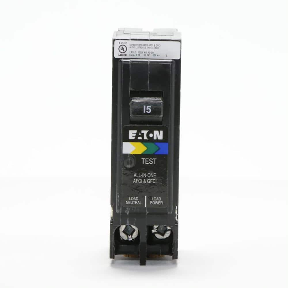 Eaton BR 15 Amp All In One AF/GF Plug-On-Neutral Breaker BRP115A1CS ...