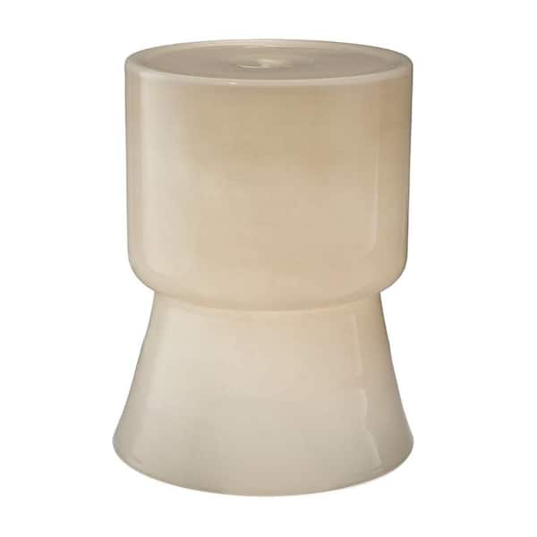 Hery Ivory Ceramic Side Table Patio Garden Stool
