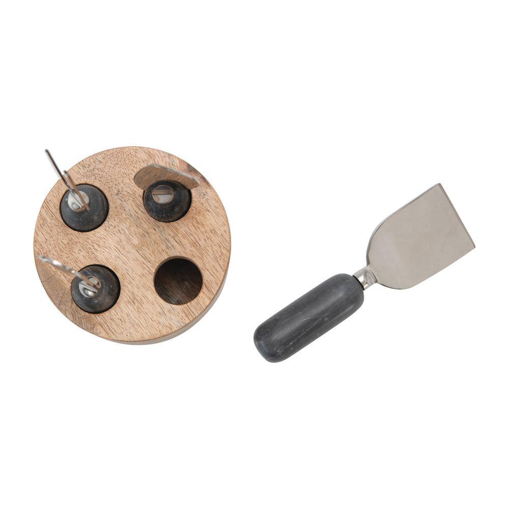 Creative Co-Op DF4998 Mango Wood Stand w/Cheese Spreaders