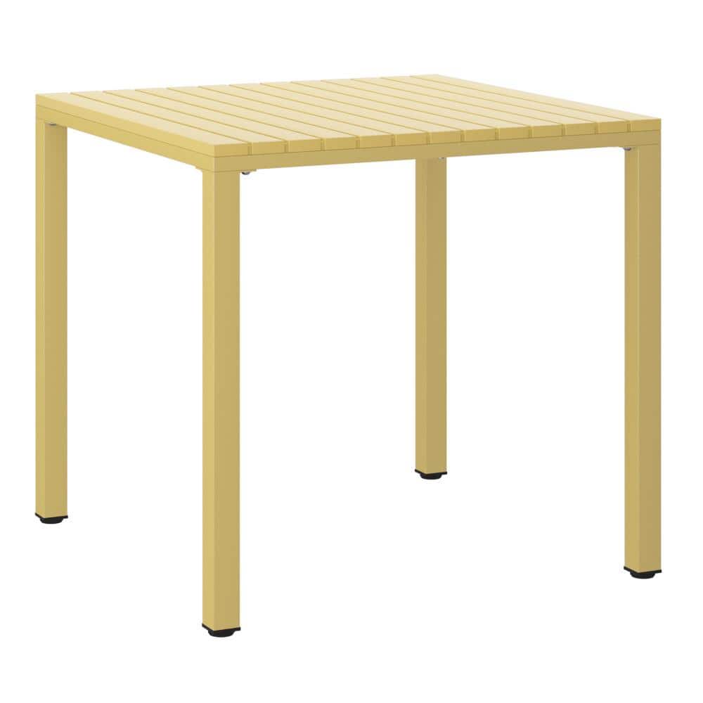 "Frond&Form Modern Outdoor 31.5"" Poly Plastic Square Table Top Patio Bistro Dining Table, Yellow" price history on PriceWatchPro
