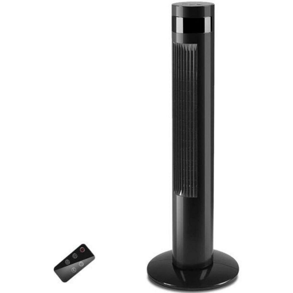 36 in. 3 Speed 11.81 in W Digital Oscillating Standing Bladeless Tower Fan with 12H Timer Remote Control in Black price history on PriceWatchPro