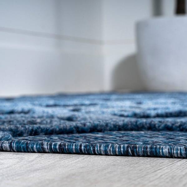 JONATHAN Y Peralta Navy 5 ft. x 8 ft. Moroccan Diamond Indoor