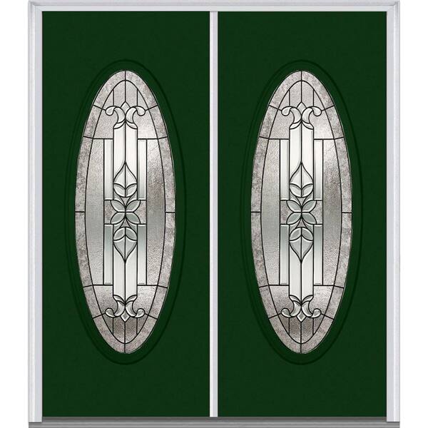 MMI Door 62 in. x 80 in. Cadence Right-Hand Large Oval Lite Classic Painted Steel Prehung Front Door