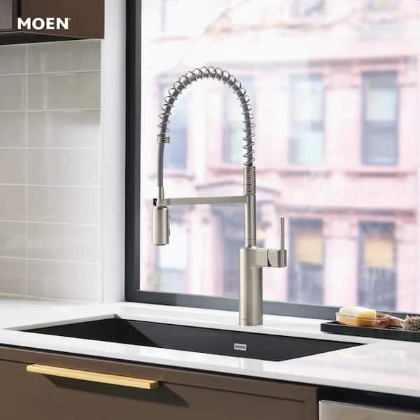 Inara Spot Resist Stainless 23.17 in. H Spring Pull Down Kitchen Sprayer Faucet with 360° Spout Swivel