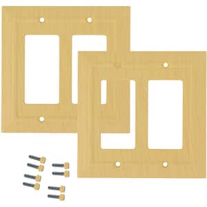 Unfinished Wood 2-Gang Decorator/Rocker Wall Plate (Pack of 2)