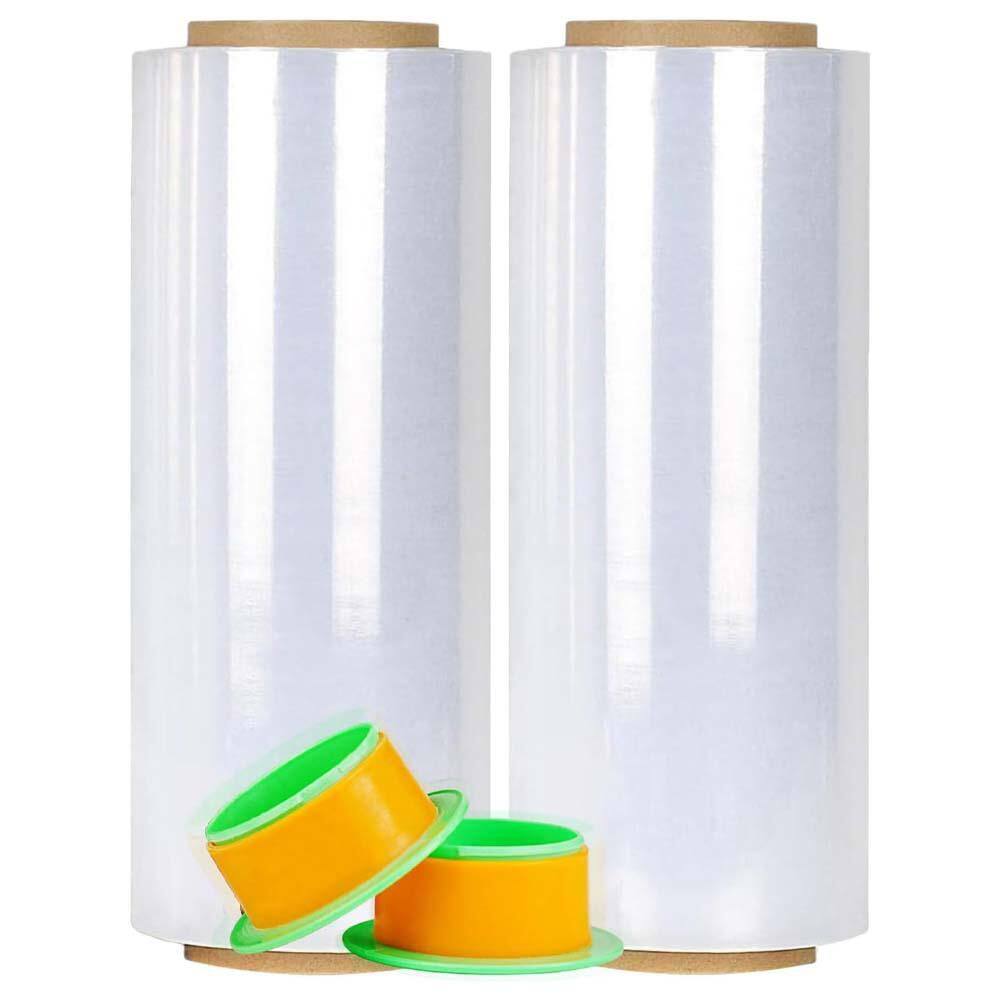 12 x 1000 ft. 80 Gauge Clear Stretch Film with Plastic Handle Durable Self-Adhering Wrap for Moving Shipping 2-Pack price history on PriceWatchPro