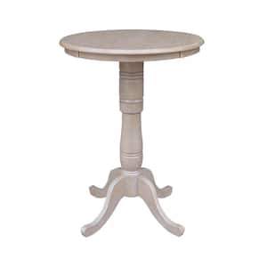 Weathered Taupe Gray Solid Wood Bar Table