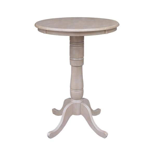 International Concepts Weathered Taupe Gray Solid Wood Bar Table