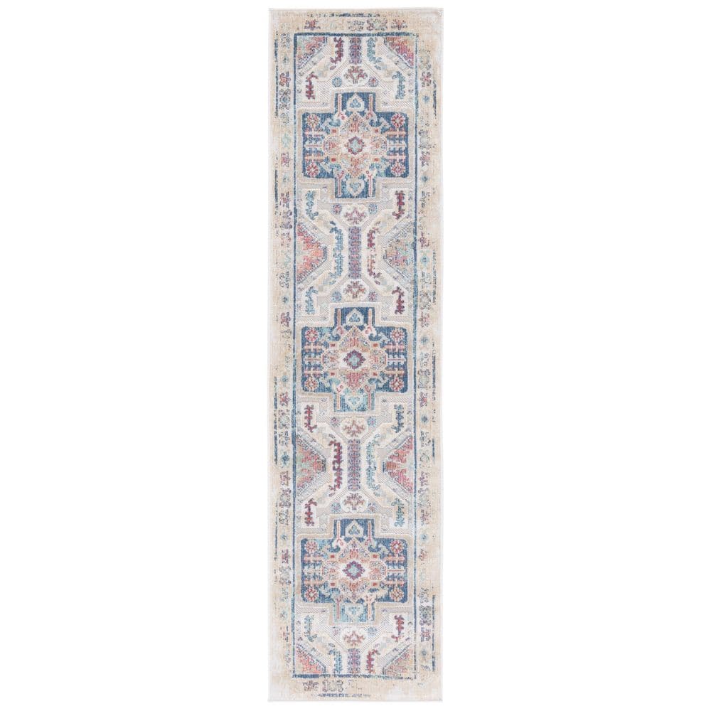 Cabana Navy/Aqua/Ivory 2 ft. x 9 ft. Aztec Medallion Indoor/Outdoor Runner Rug price history on PriceWatchPro