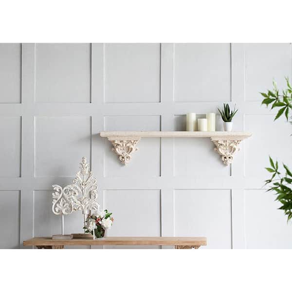 A & B Home Weather White Kawan Palm Dceor Accent with Base