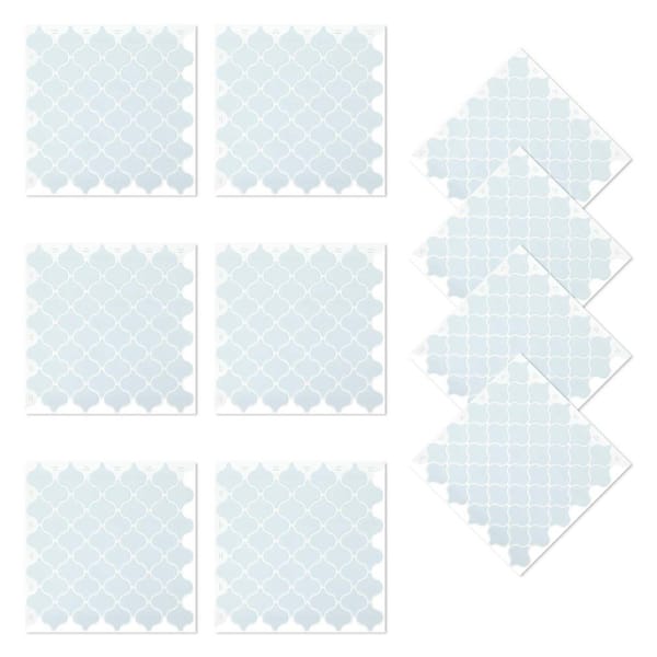 Jeedeson 10 in. x 10 in. Blue Vinyl Peel and Stick Wall Tile Backsplash, Self-Adhesive Stickers for Kitchen, Bathroom (10-Pack)