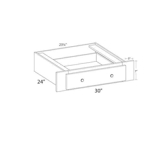 Unbranded Norfolk Shaker 30 in. W x 7 in. H x 24 in. D in Painted White Plywood Assembled Base Cabinet