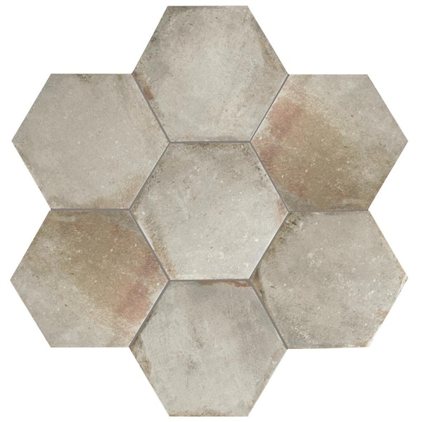 D'Anticatto Hex Grigio 8-3/4 in. x 8-3/4 in. Porcelain Floor and Wall Take Home Tile Sample
