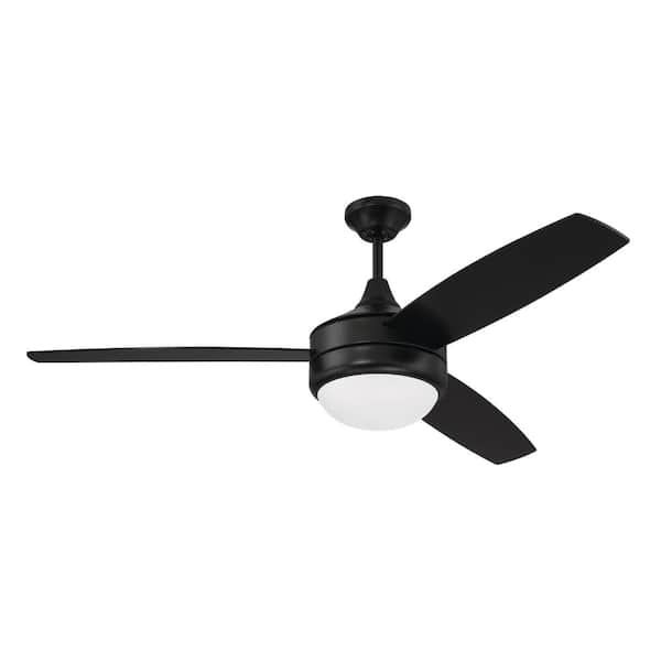 CRAFTMADE Phaze II 52 in. Indoor Flat Black Finish Ceiling Fan ...