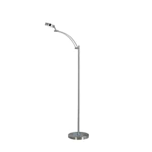 54 in. Tinsley Silver Integrated LED Task Floor Lamp