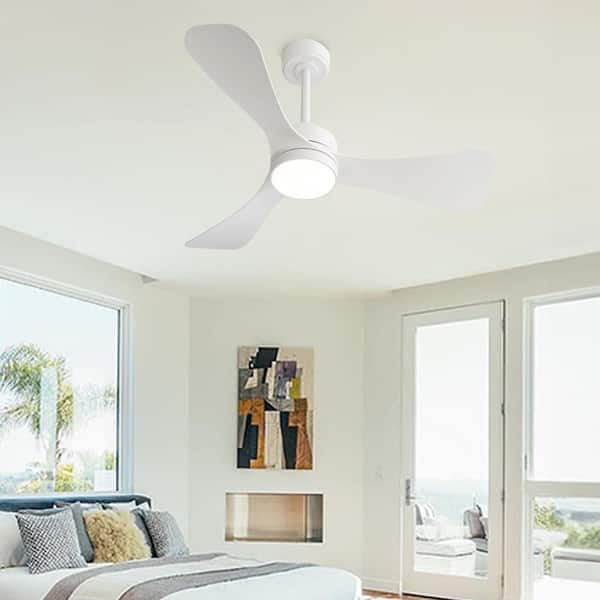 MLiAN 42 in. Dimmable Smart LED Indoor White 3-Blades Ceiling Fan 