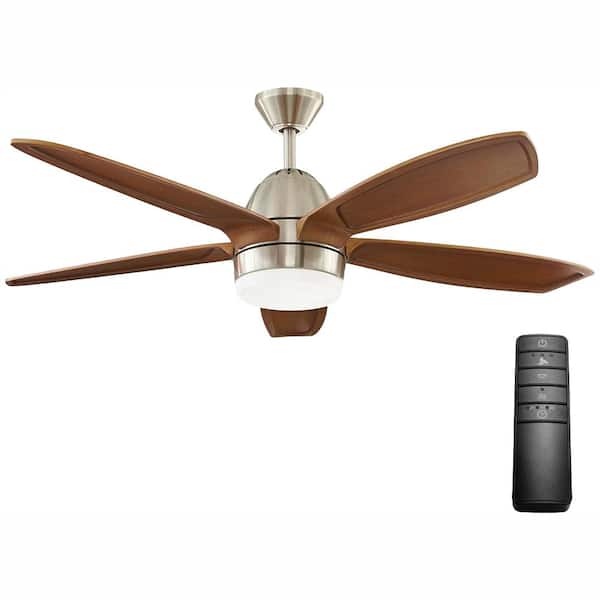 Home Decorators Collection Campo Sano 54 in. Integrated LED Indoor Brushed Nickel Ceiling Fan with Light Kit and Remote Control