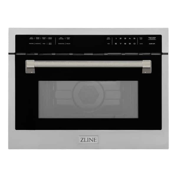 Autograph Edition 24 in. 1.6 cu. ft. Built-In Microwave Oven in Stainless Steel and Polished Nickel Helix Handle