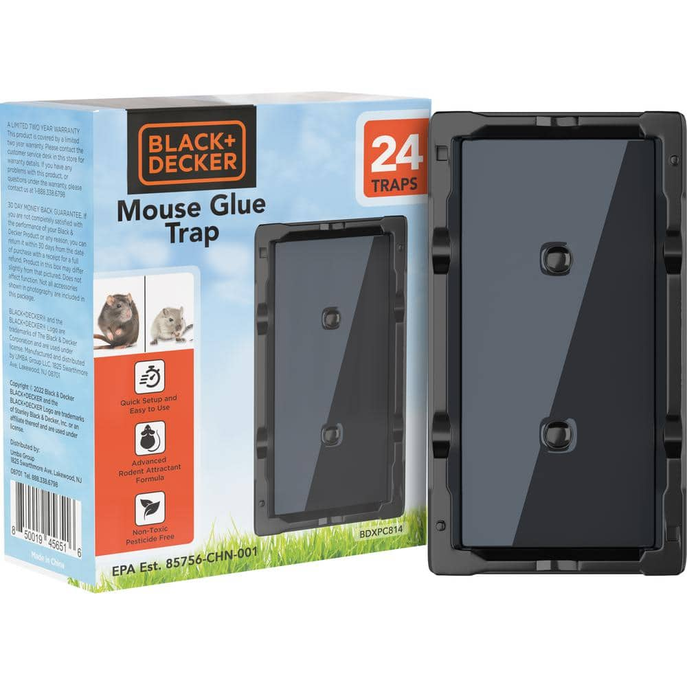 BLACK+DECKER Mouse Trap & Mouse Traps Indoor for Home- Insect Sticky Traps  for Mice, Small Rats, Flies, Cockroaches and Other Bugs, Odorless Pest