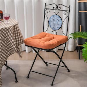 4-Pieces Orange Patio Dining Chair Cushions U-Shaped Chair Pads Non-Slip Bottom