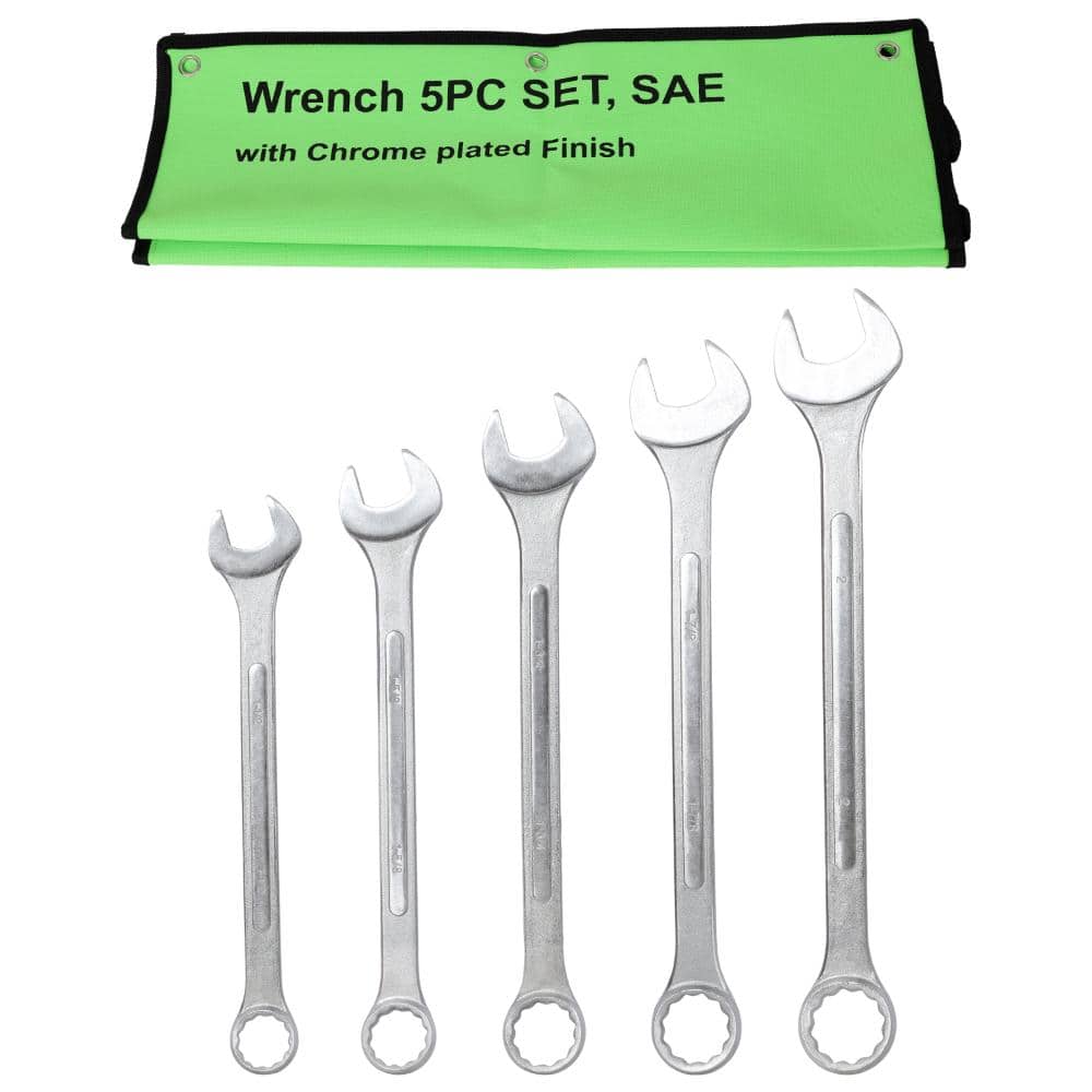 5-Piece SAE Jumbo Combination Wrench Set,Extra Large 1-1/2,1-5/8,1-3/4,1-7/8,2in. Chrome-Plated Steel with Storage Bag price history on PriceWatchPro