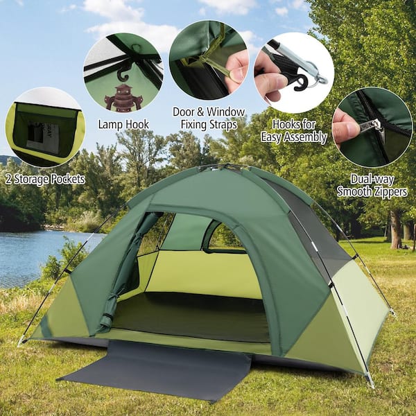 ANGELES HOME 2-Person Camping Tent with Removable Rain Fly and
