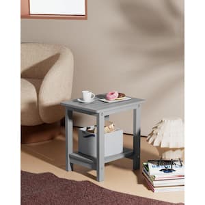 16.73 in. H Grey Square Double Layer Plastic Adirondack Outdoor Side Table