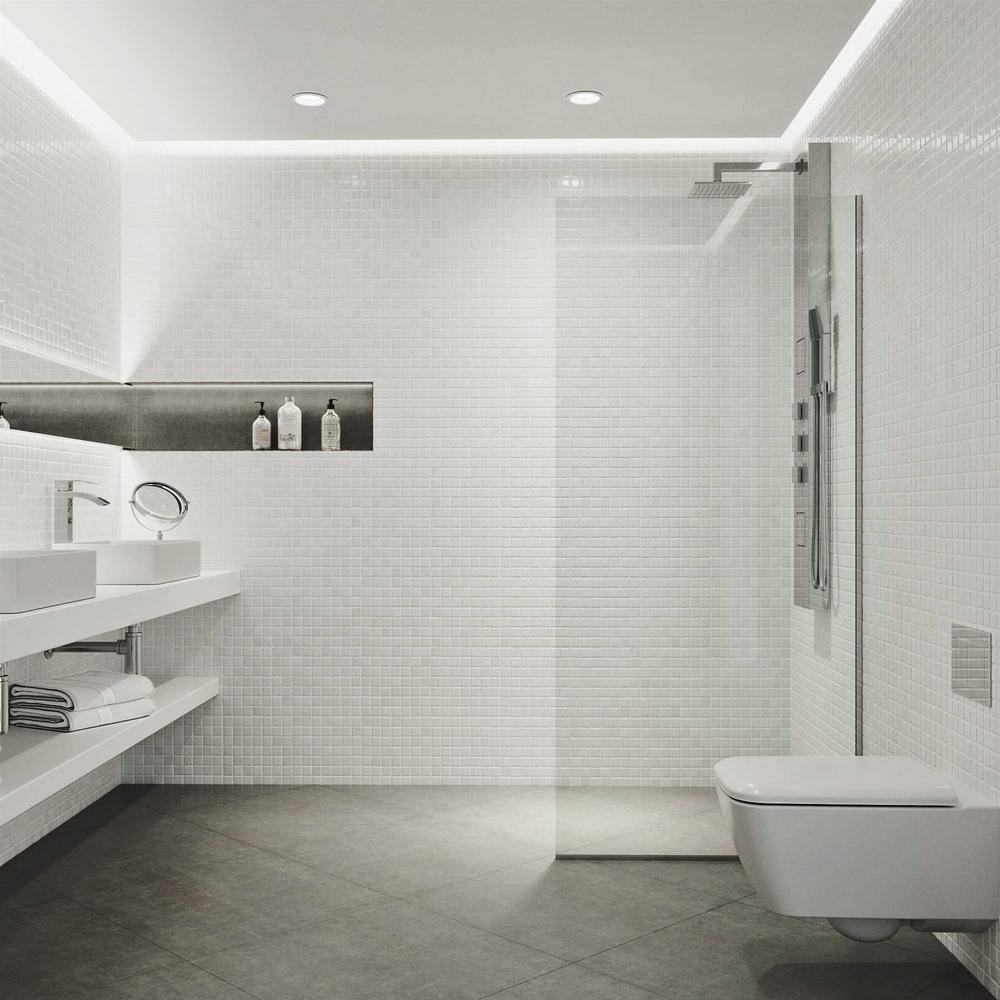 Zenith Frameless 34" x 74" Clear Glass Shower Screen with Chrome Hardware