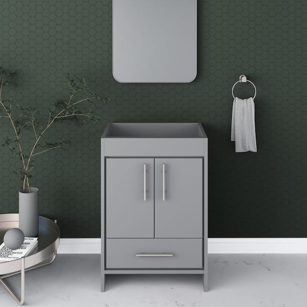 VOLPA USA AMERICAN CRAFTED VANITIES Pacific 24 in. W x 18 in. D Bath Vanity Cabinet Only in Gray