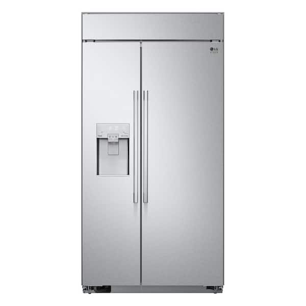 LG STUDIO 42 in. W 26 cu. ft. SMART Built-in Side by Side Refrigerator in Stainless Steel with Tall Ice & Water Dispenser