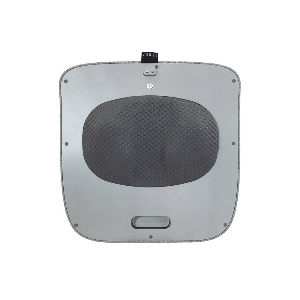 Gray Fabric Foot Calf Lumbar Ottoman Massager with Heated Therapy