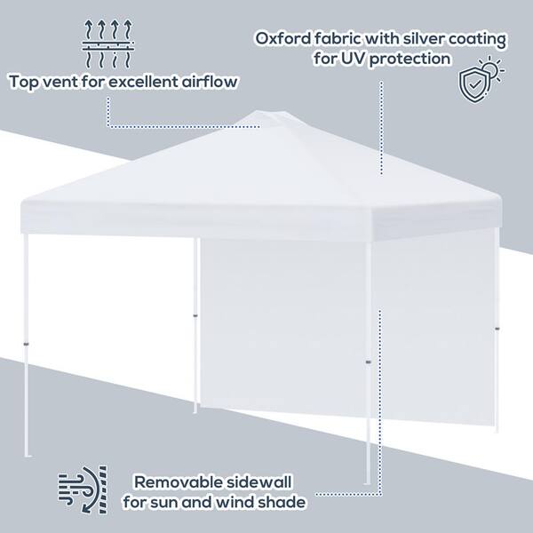 FORCLOVER 10 ft. x 10 ft. White Instant Canopy Pop-Up Tent