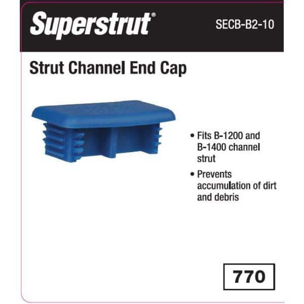 14-Gauge Blue Strut End Cap for B Series Channel (2-Pack) (SECB-B2-10)