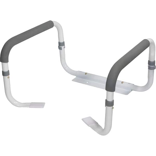 Aoibox 16 .5 in.-19.5 in. Bathroom Grab Bar, Toilet Safety Rail with Adjustable Width in Aluminum White