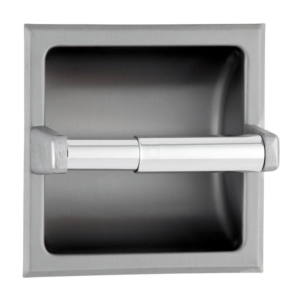 BOBRICK Satin Stainless Steel Recessed Toilet Paper Dispenser B6677