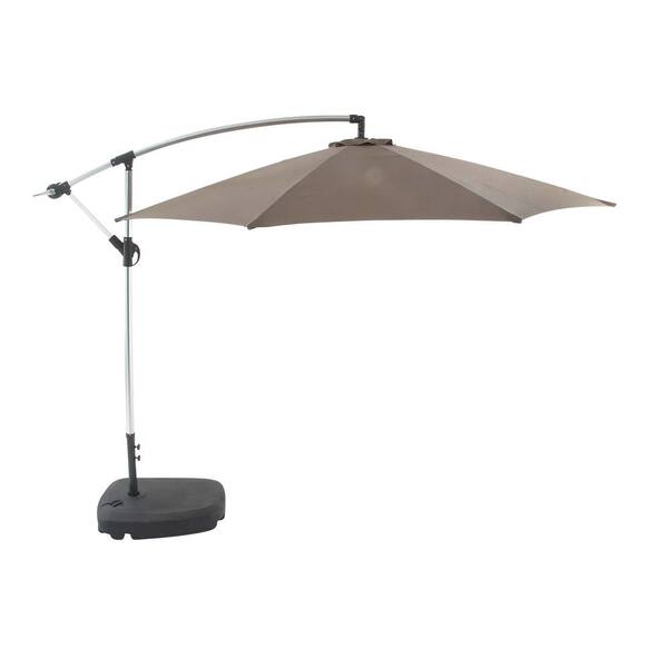 Litton Lane 9.5 ft. Large Market Outdoor Patio Umbrella Stand in Brown
