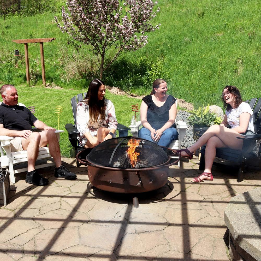 Sunnydaze 42" Bronze Wood-Burning Fire Pit with Spark Screen