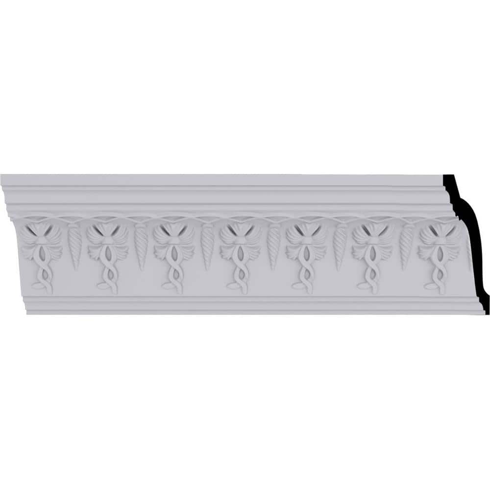 Primed White Geometric Polyurethane Crown Moulding Sample
