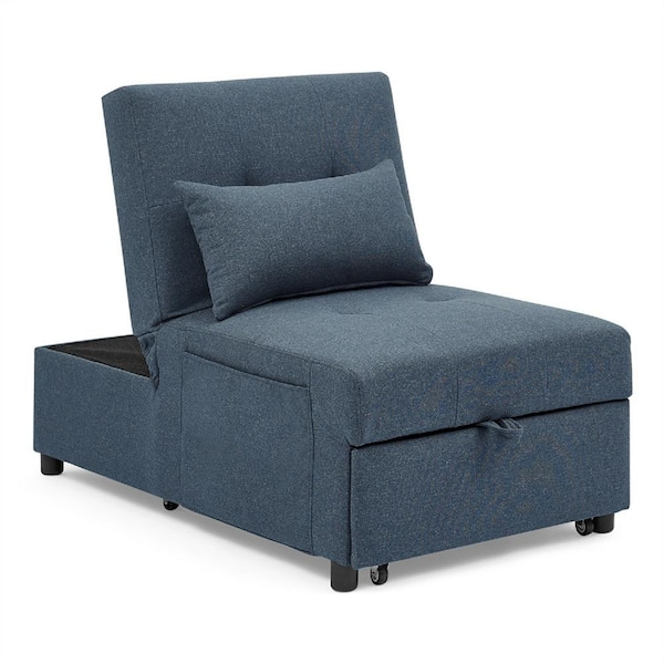 ARTFUL LIVING DESIGN Manel 26"Wide Indigo Convertible Chair with Plastic Legs