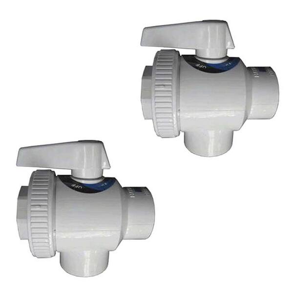 HAYWARD 1-1/2 in. Swimming Pool FIP Pipe Deluxe 4-Way Ball Valve (2-Pack)